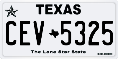 TX license plate CEV5325