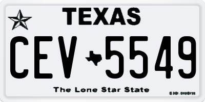 TX license plate CEV5549