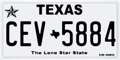 TX license plate CEV5884