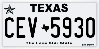 TX license plate CEV5930