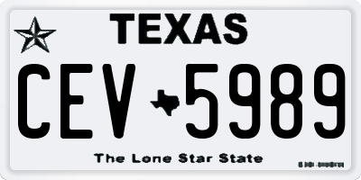 TX license plate CEV5989