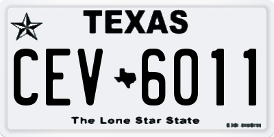 TX license plate CEV6011