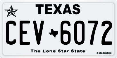 TX license plate CEV6072