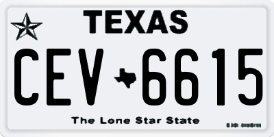 TX license plate CEV6615