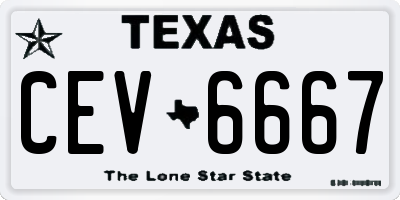 TX license plate CEV6667