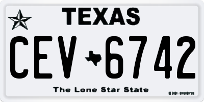 TX license plate CEV6742
