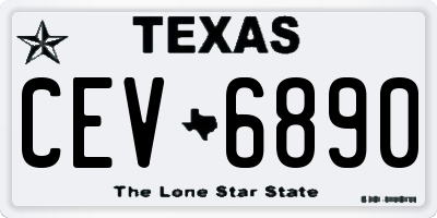 TX license plate CEV6890
