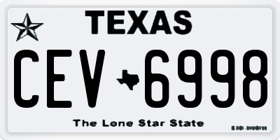 TX license plate CEV6998