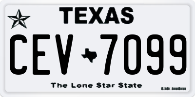 TX license plate CEV7099