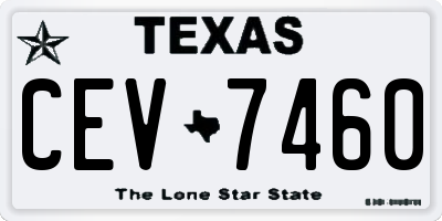 TX license plate CEV7460