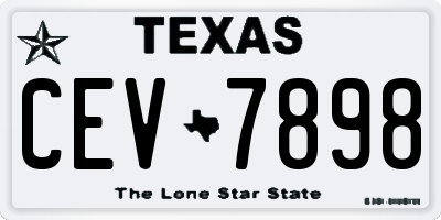 TX license plate CEV7898