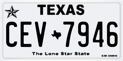 TX license plate CEV7946