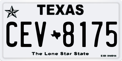 TX license plate CEV8175