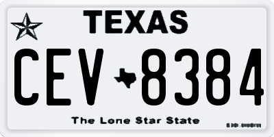 TX license plate CEV8384