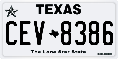 TX license plate CEV8386