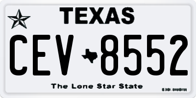 TX license plate CEV8552