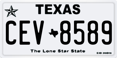 TX license plate CEV8589