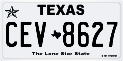 TX license plate CEV8627