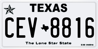 TX license plate CEV8816