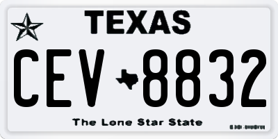 TX license plate CEV8832