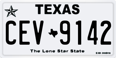 TX license plate CEV9142