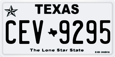 TX license plate CEV9295
