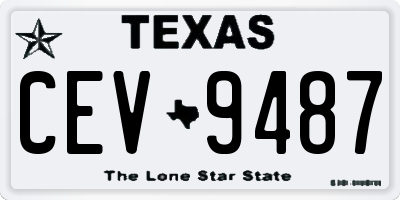 TX license plate CEV9487