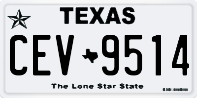 TX license plate CEV9514