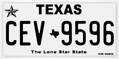 TX license plate CEV9596