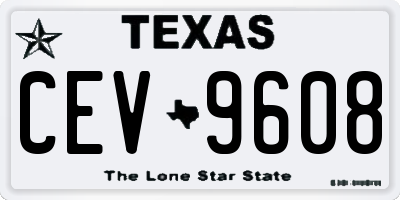 TX license plate CEV9608