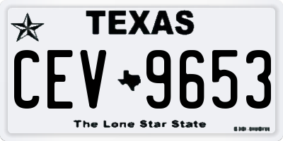 TX license plate CEV9653