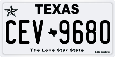 TX license plate CEV9680