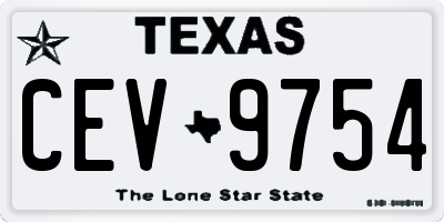 TX license plate CEV9754