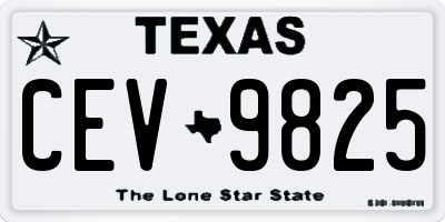 TX license plate CEV9825