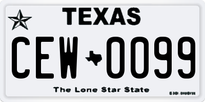 TX license plate CEW0099