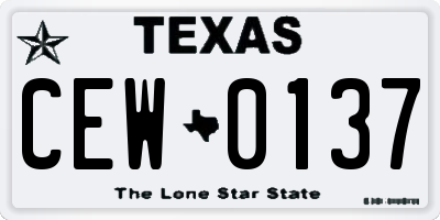 TX license plate CEW0137