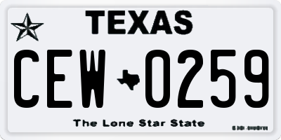 TX license plate CEW0259