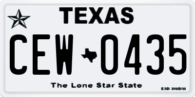 TX license plate CEW0435