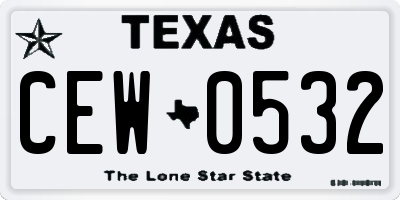 TX license plate CEW0532