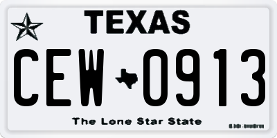 TX license plate CEW0913