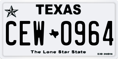 TX license plate CEW0964