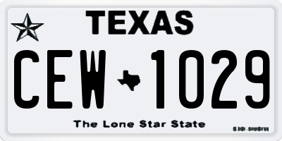 TX license plate CEW1029