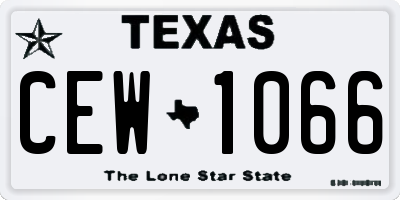 TX license plate CEW1066