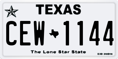 TX license plate CEW1144