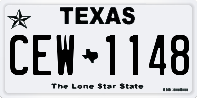 TX license plate CEW1148