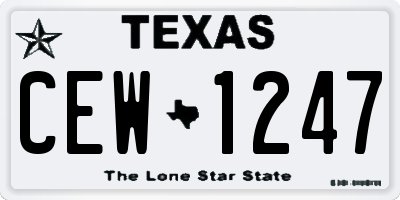 TX license plate CEW1247