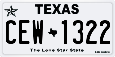 TX license plate CEW1322