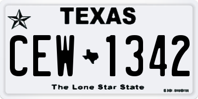 TX license plate CEW1342