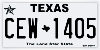 TX license plate CEW1405