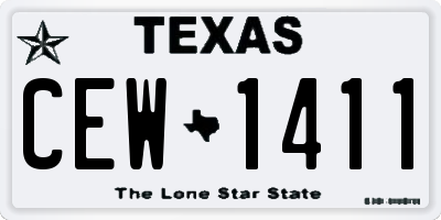 TX license plate CEW1411